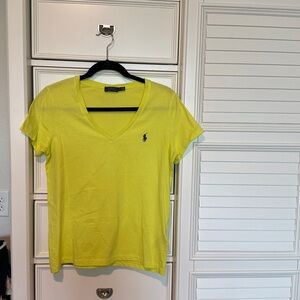 Ralph Lauren Bright Yellow V-Neck Tee